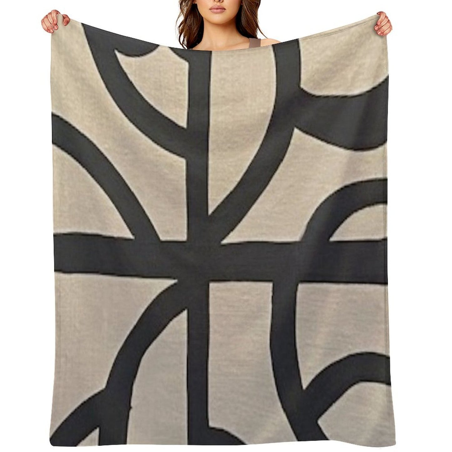 Tan & Black Throw Blanket