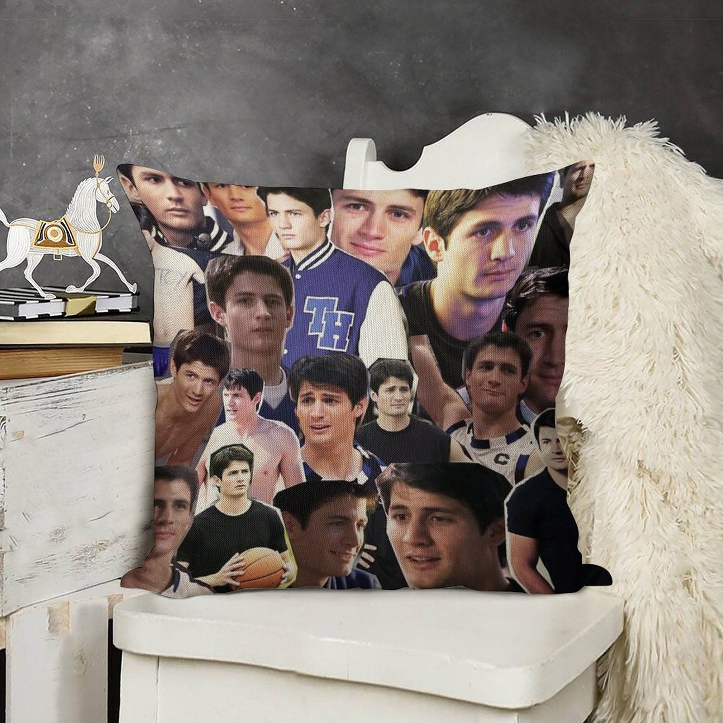 Nathan Scott Collage 2 Linen Throw Pillow Cover