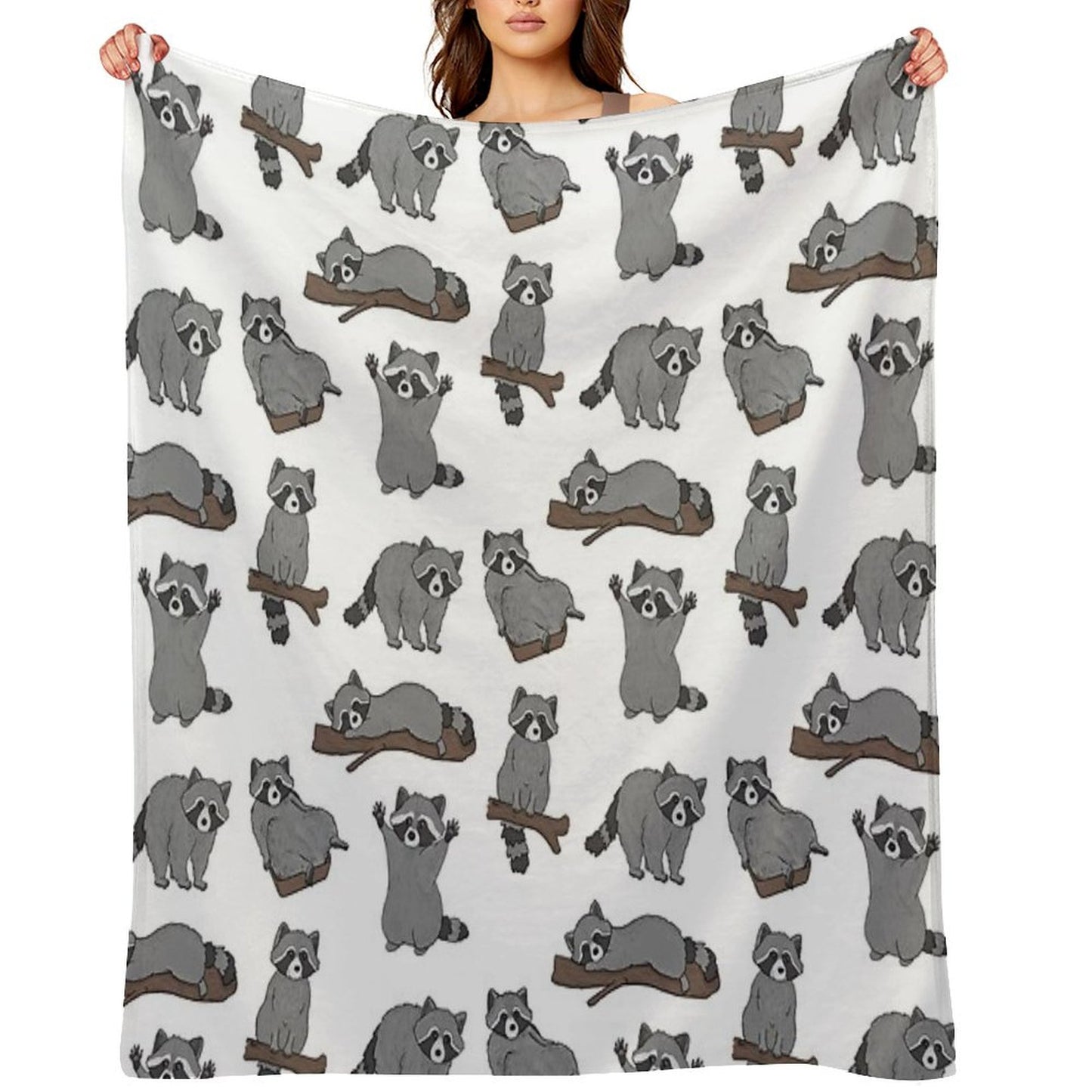 Raccoons Throw Blanket
