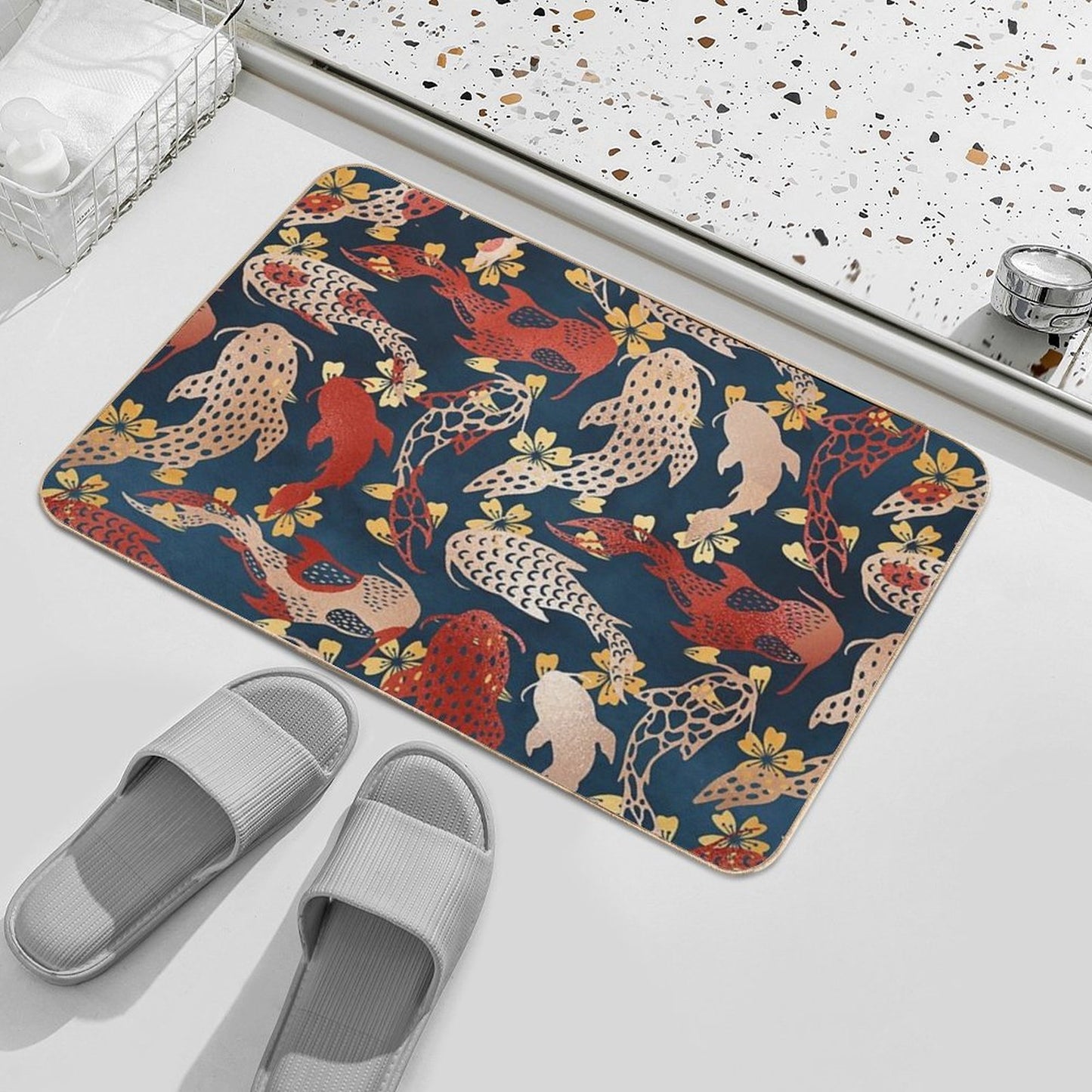 Kyoto Koi Fish Pattern Bath Mat