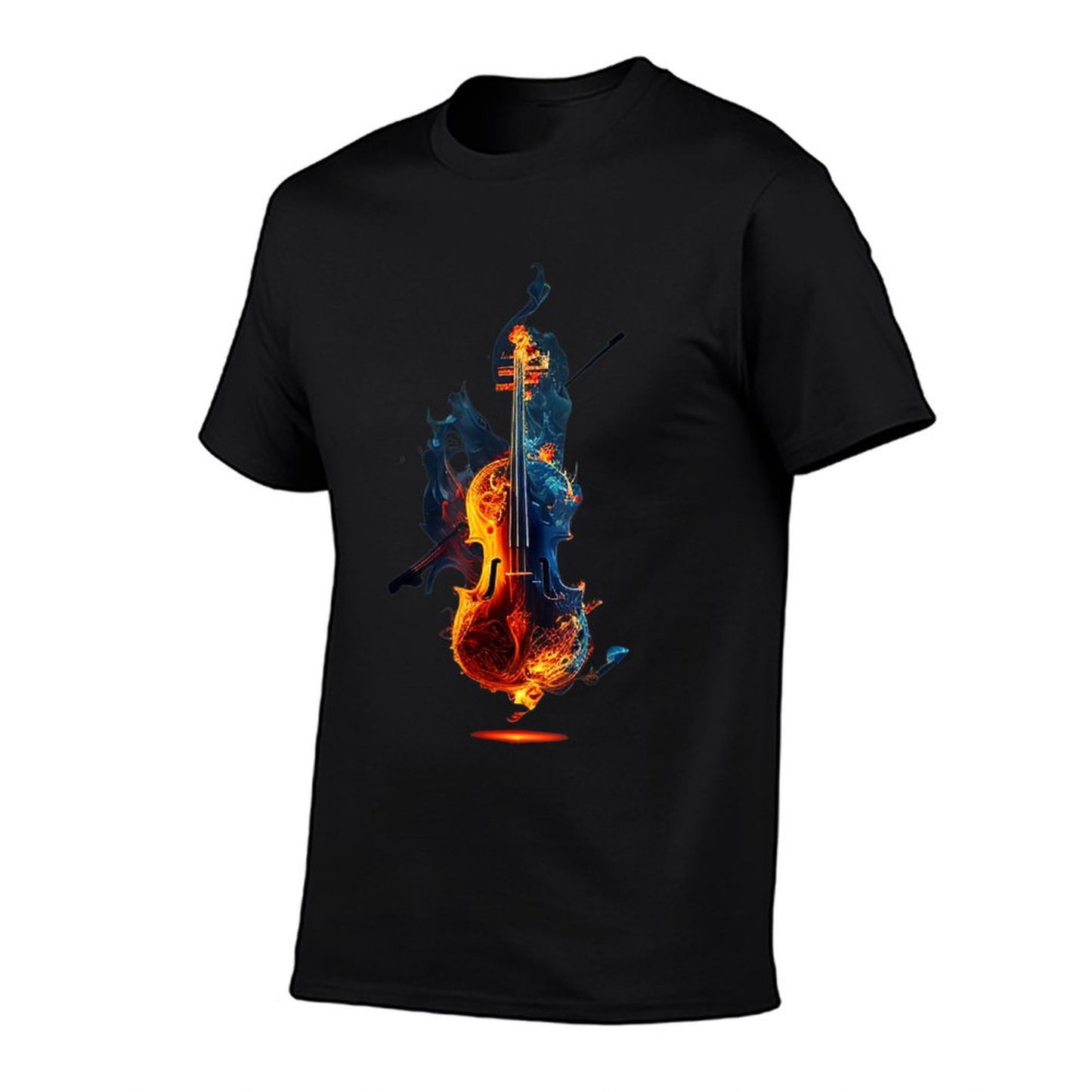 Cool Violin on Fire for Burning Music T-Shirt