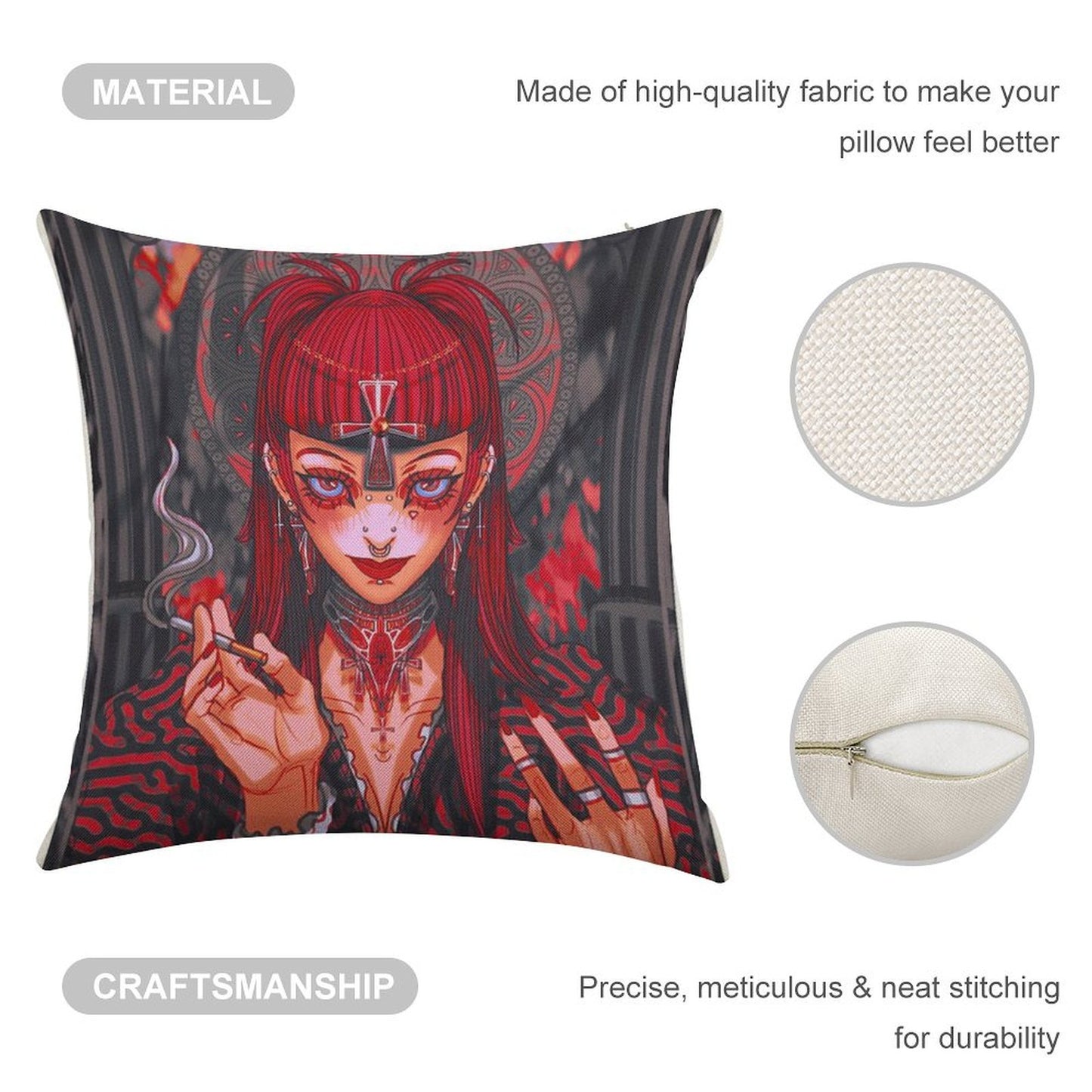 Darkness Linen Throw Pillow Cover