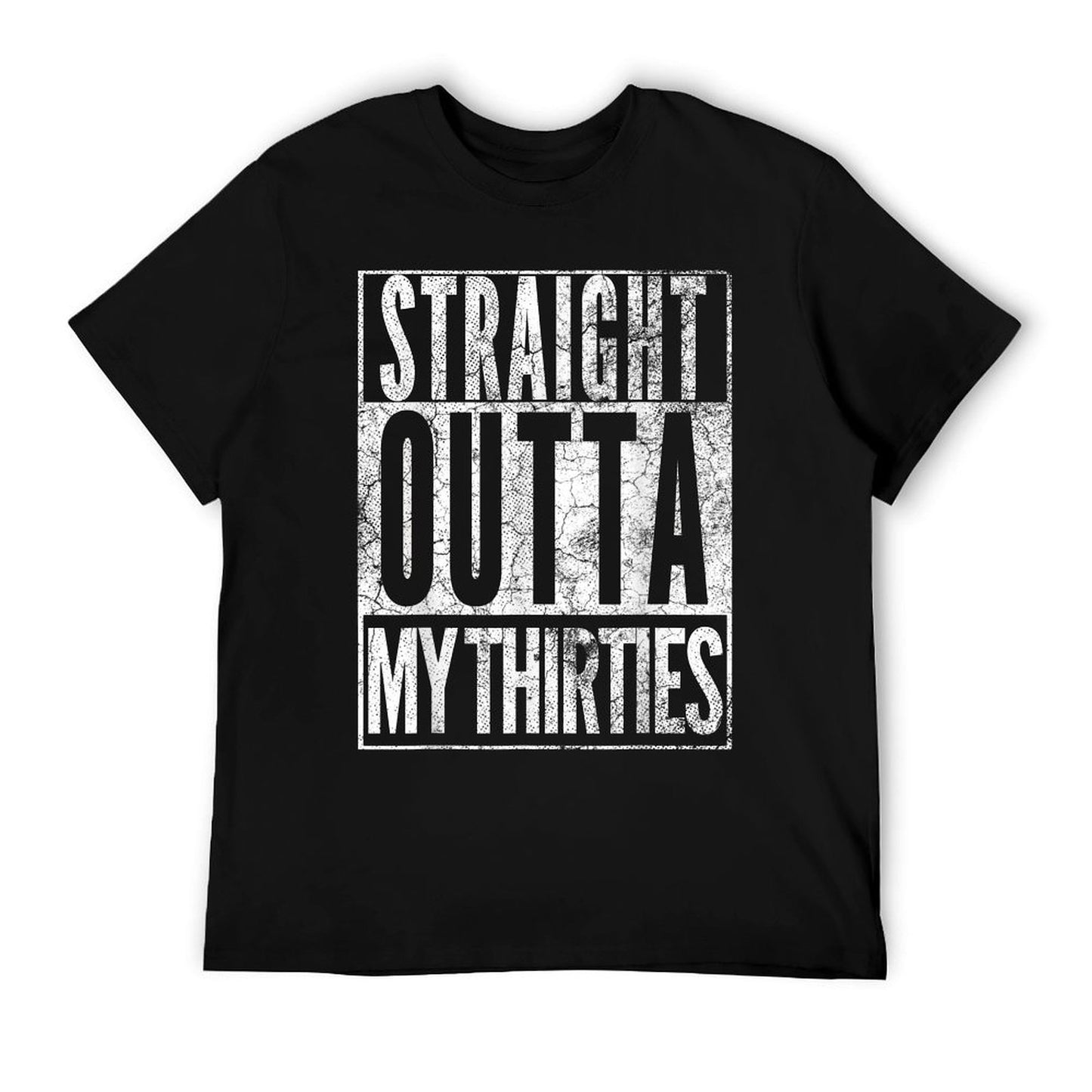 Straight Outta My Thirties 1980 40th Birthday Gift 40 Years Ribbed Collar T-Shirt