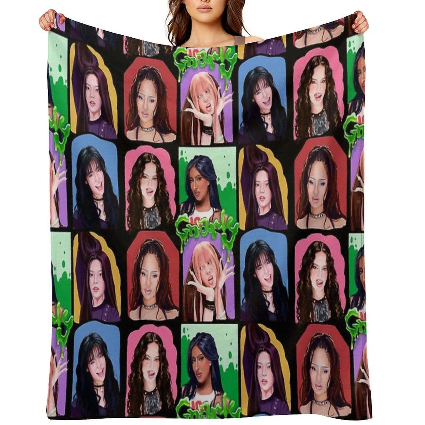 Katseye Gnarly Art Throw Blanket