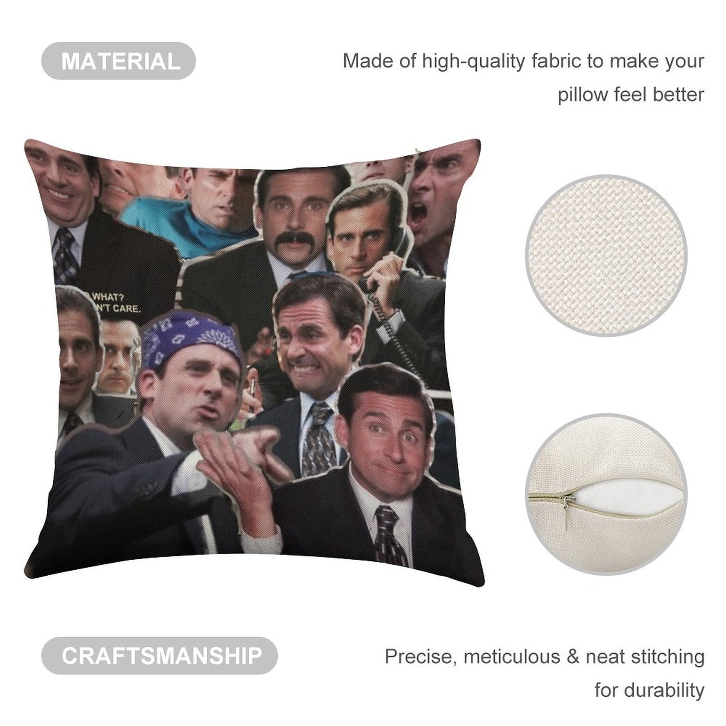 The Office Michael Scott - Steve Carell Linen Throw Pillow Cover