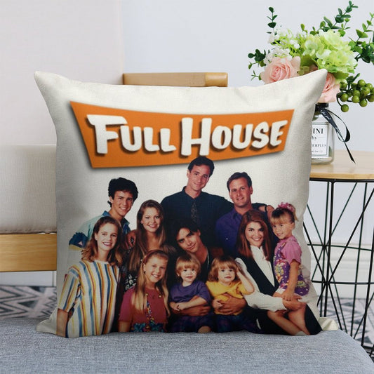Full House Cast Linen Throw Pillow Cover