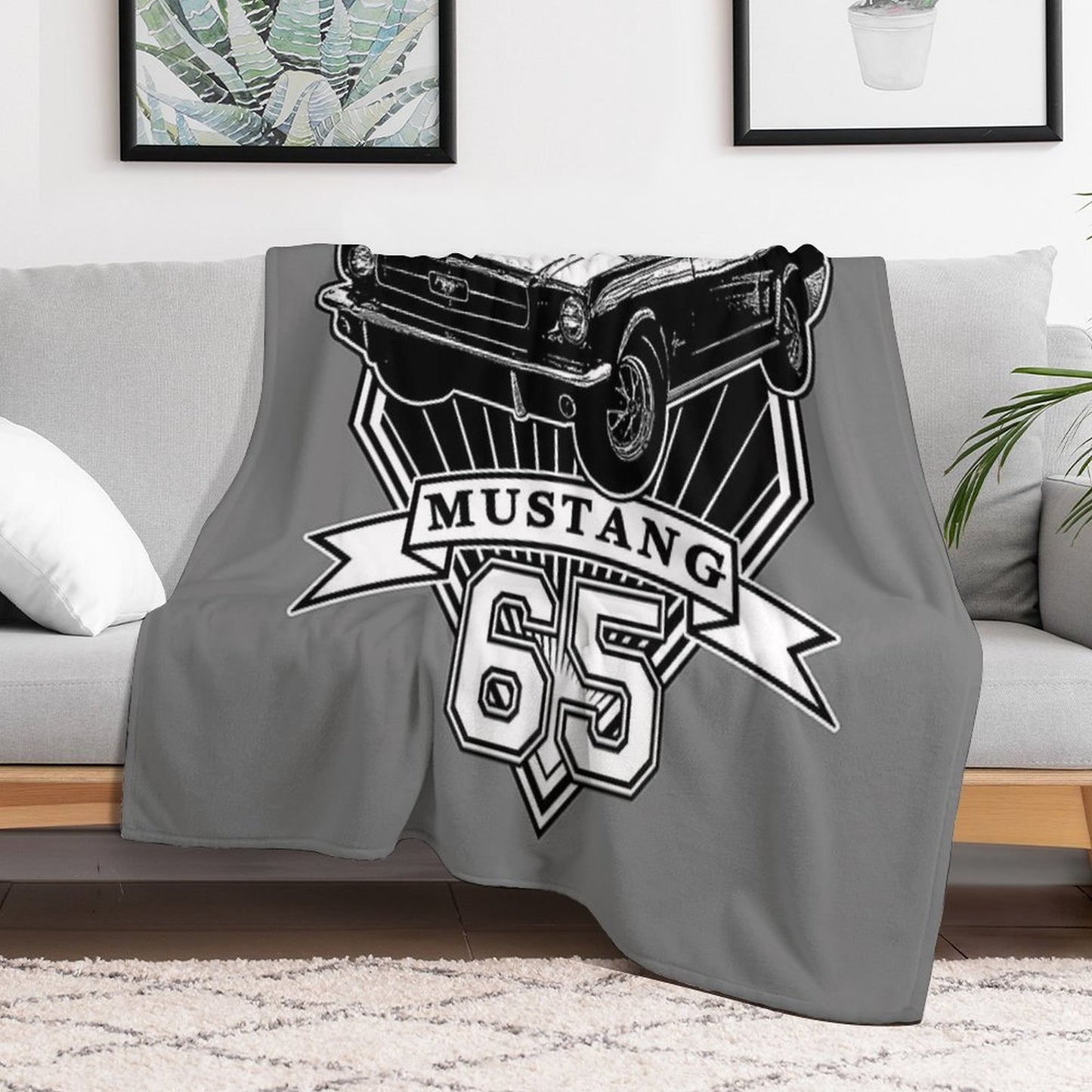 65 Mustang Fastback Throw Blanket