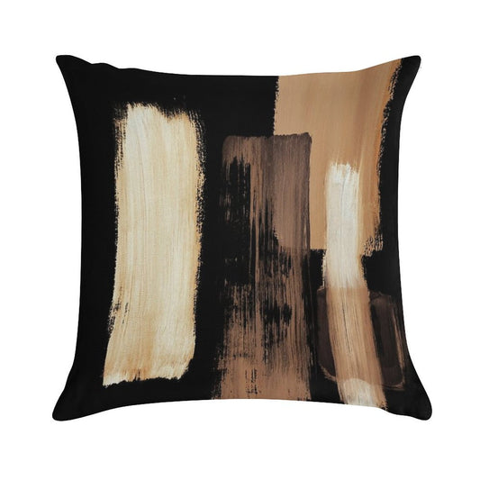 Black Brown Soft Hidden Zipper Throw Pillow