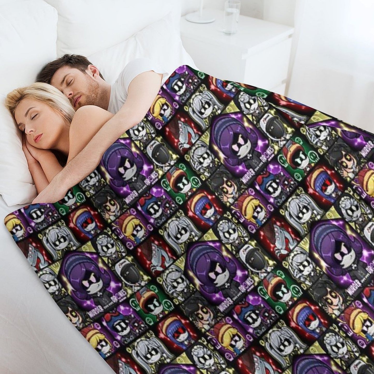 Murder Drones Fanart Chibis Throw Blanket