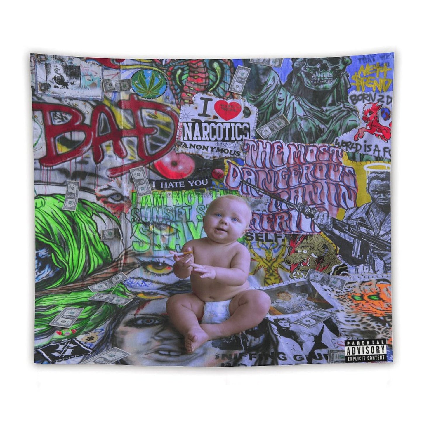 BAD ASS FCKING KID Tapestry
