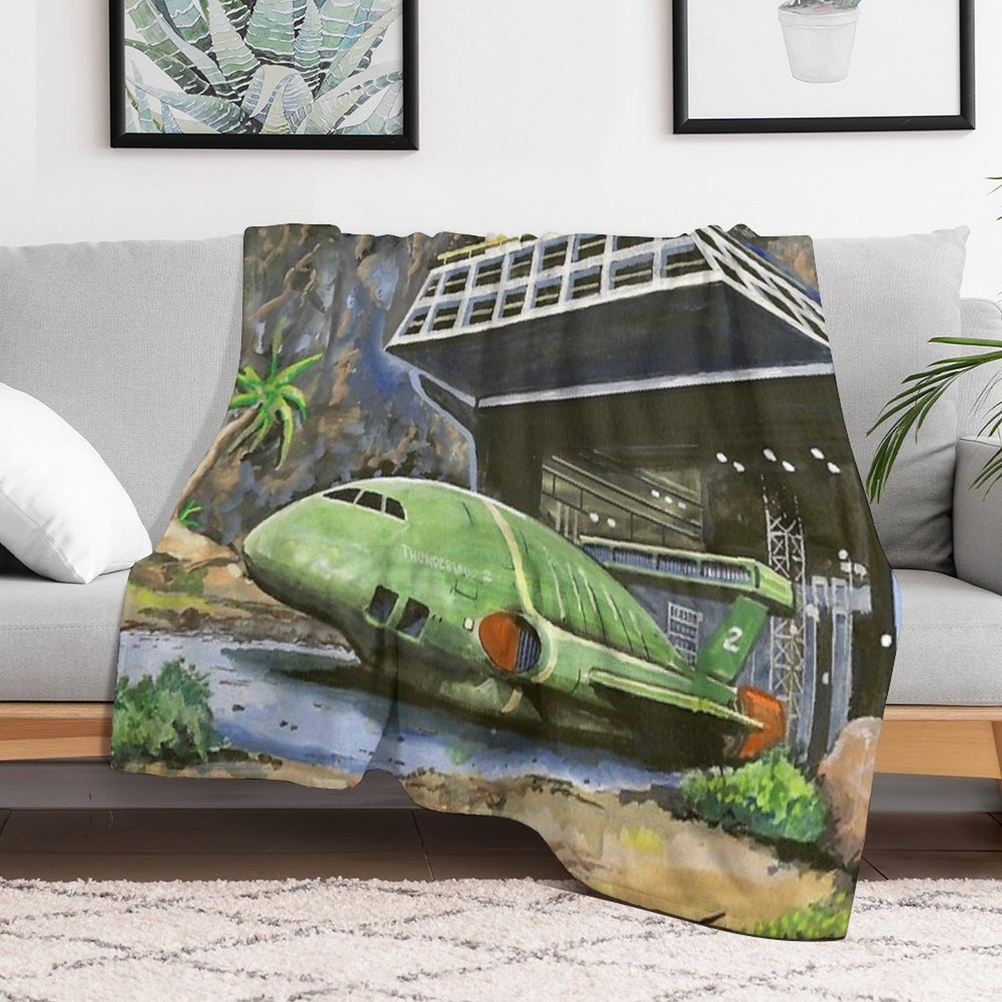 Thunderbird 2 from Thunderbirds Throw Blanket