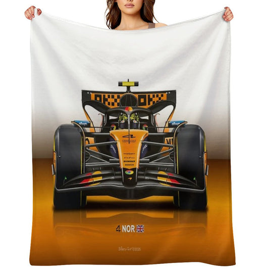 Many Lando Norris Items 2025 Formula 1 McLaren Racing Car Throw Blanket