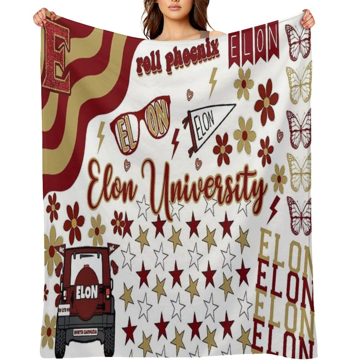 Elon Collage Throw Blanket