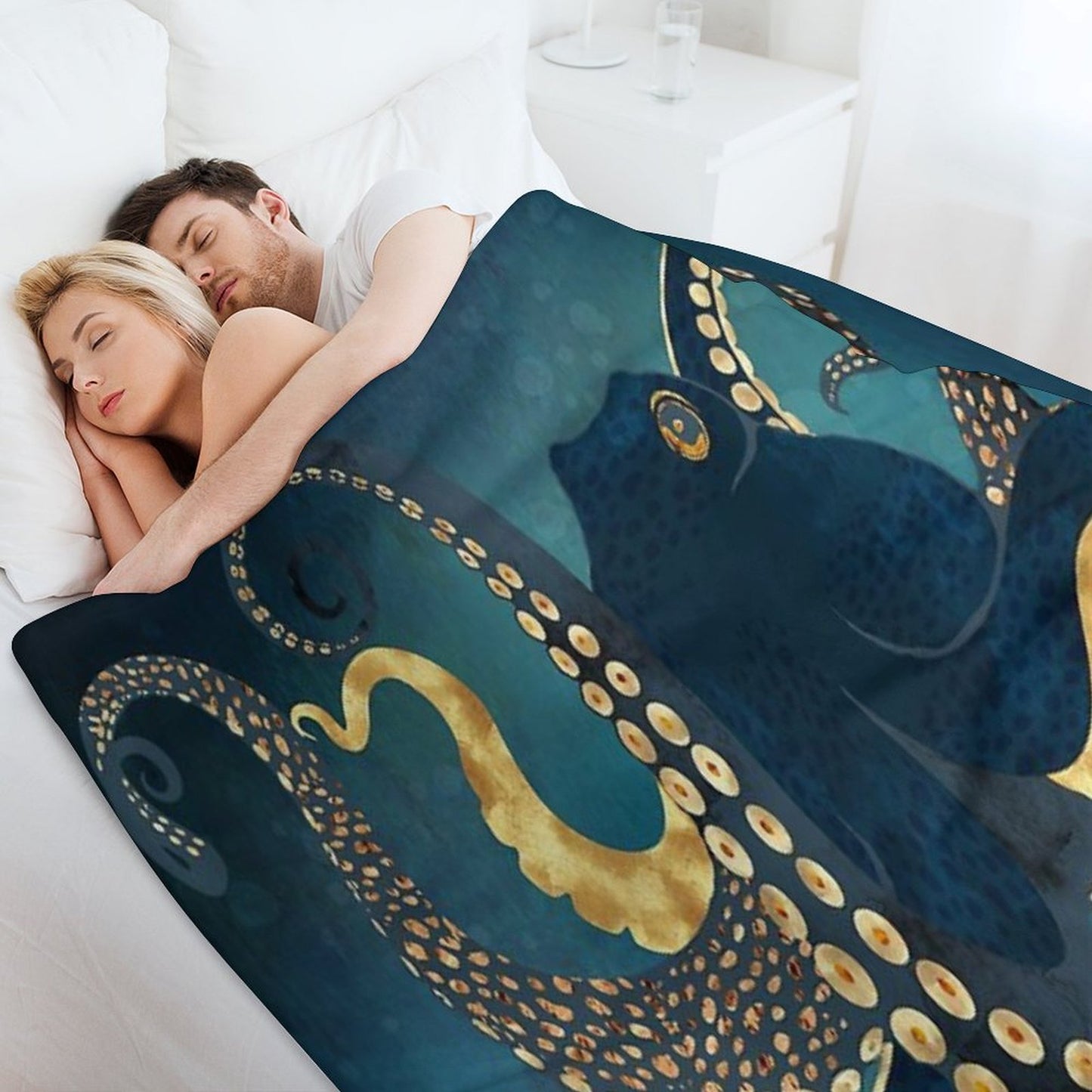 Metallic Octopus IV Throw Blanket
