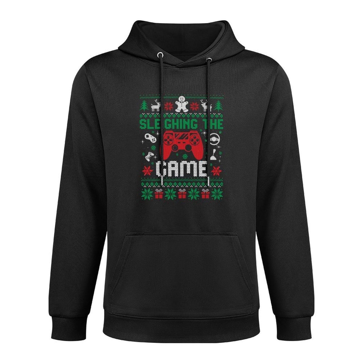 Sleighing The Game Ugly Christmas Sweater Gamer Video Game Sweatshirt Pilling-Resistant Hoodie