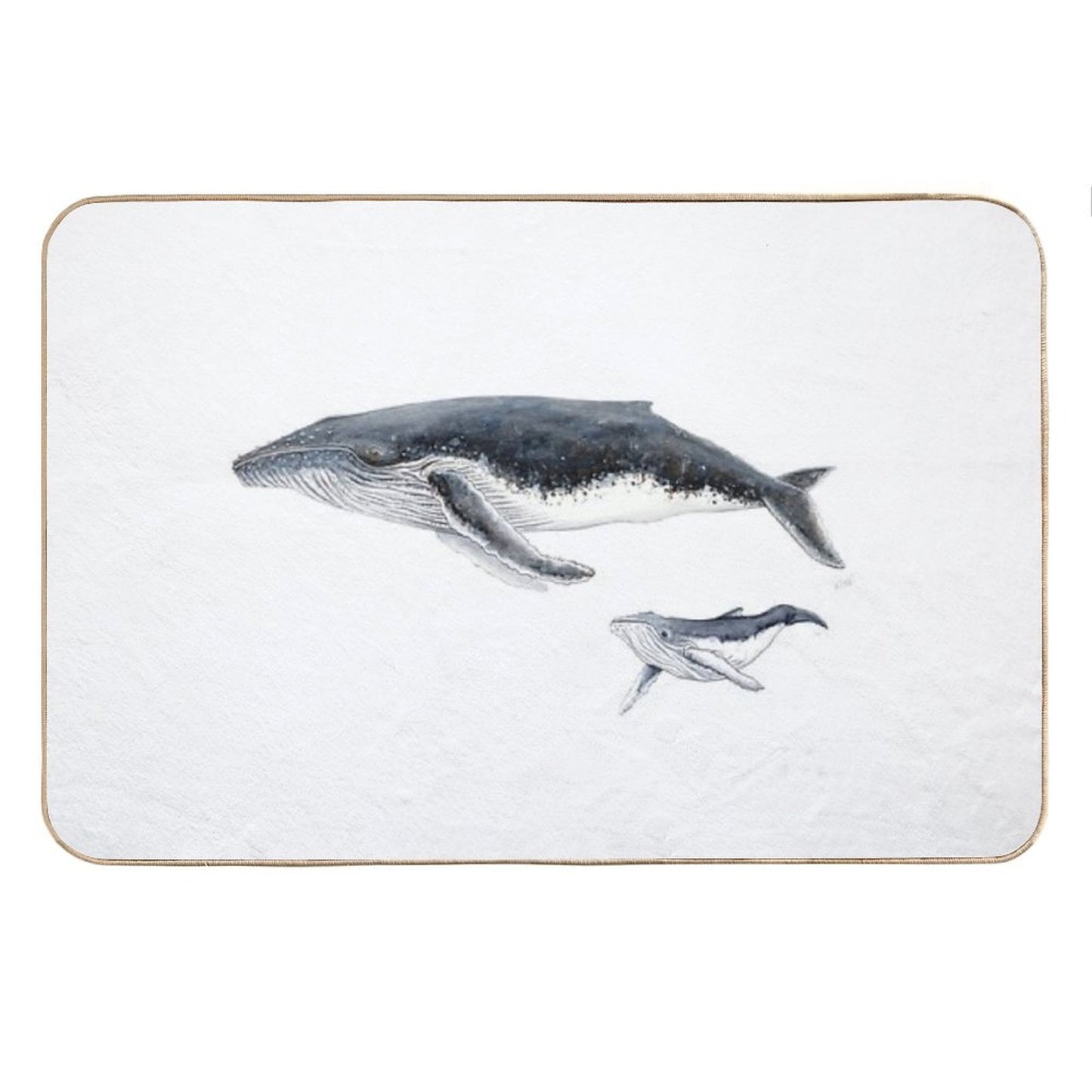 Humpback Whale Mother And Baby Whale Megaptera Novaeangliae Bath Mat