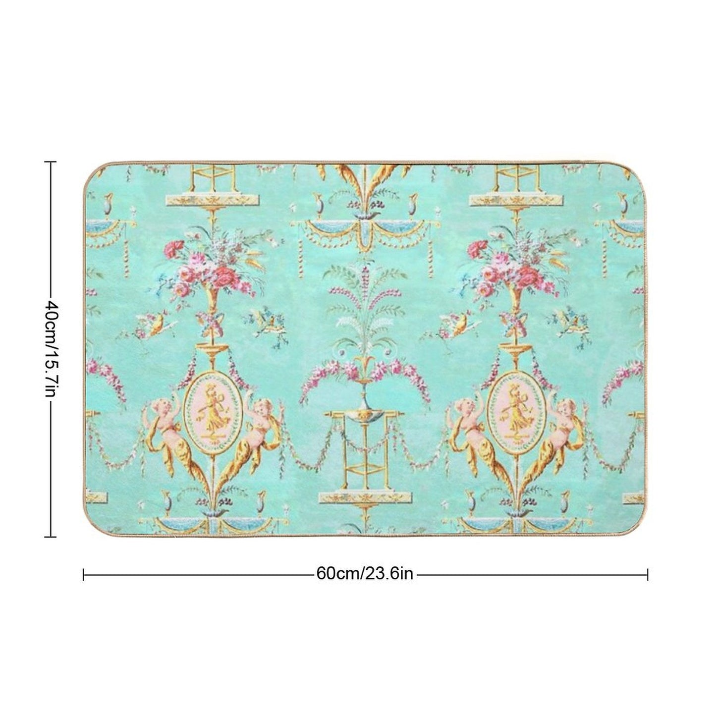 Marie Antoinette French Rococo Paris Pattern Bath Mat
