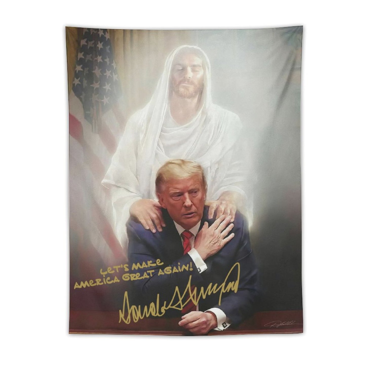 Let's MAGA Jesus Merch Tapestry