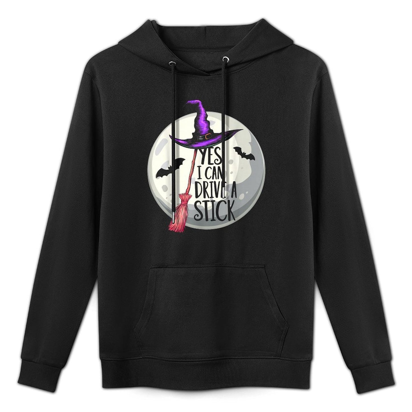 Yes I Can Drive A Stick Funny Halloween Spooky Witch Womens Moisture-Wicking Hoodie