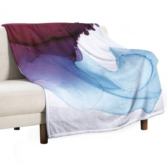 Shades of Purple, Abstract Fluid Artwork Throw Blanket