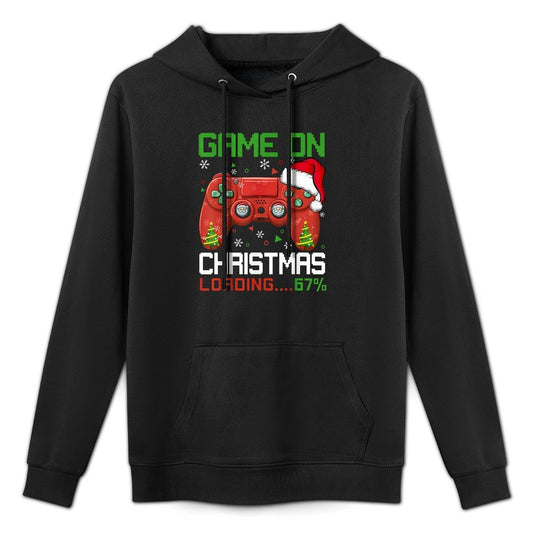 Game On Christmas Loading 67 Funny 6 7 Meme Xmas Cotton-Polyester Blend Hoodie
