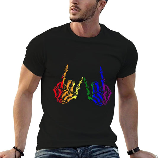 Skeleton Rock Hand LGBT-Q Gay Pride Rainbow Ally  Classic T-Shirt