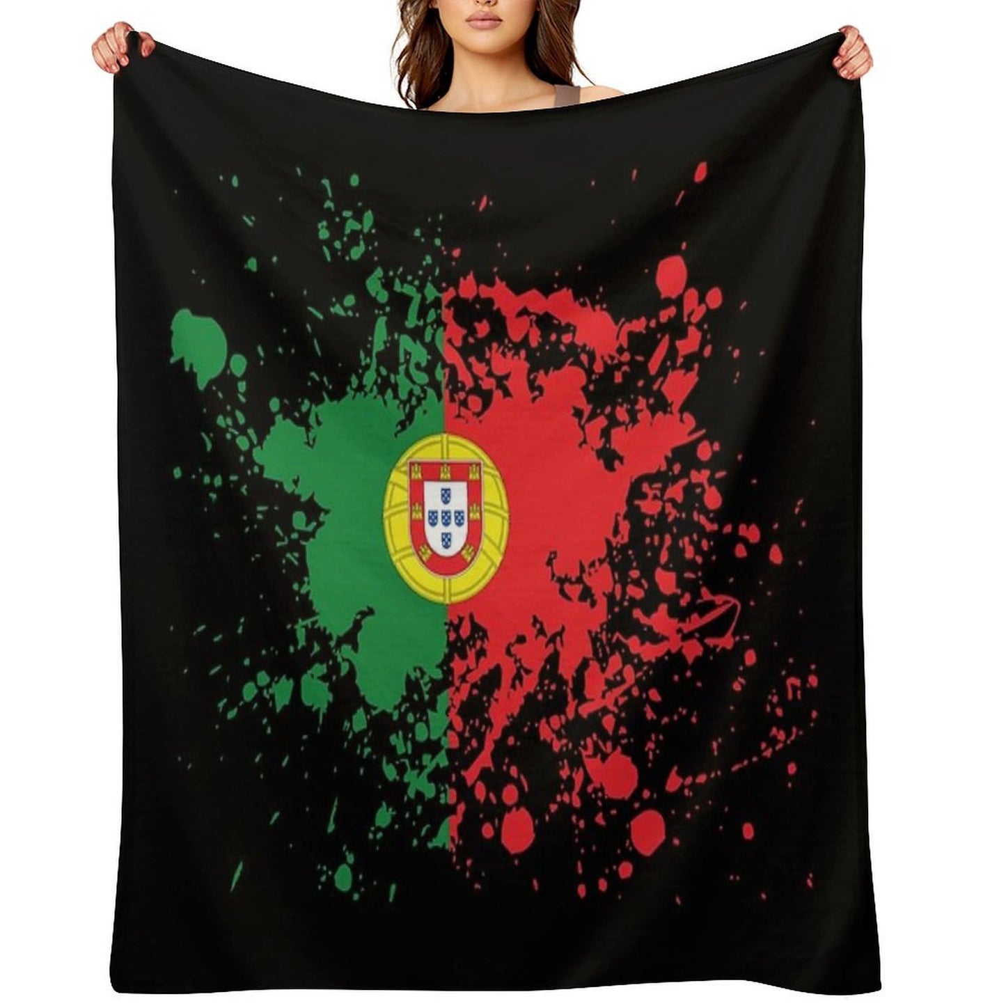 Portugal Souvenir Landmark, Portugal Flag Travel Throw Blanket