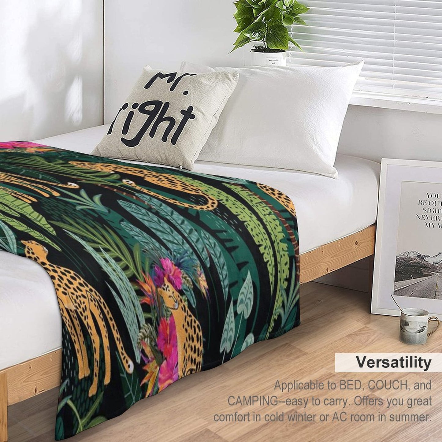 Tropical Cheetah Print Throw Blanket