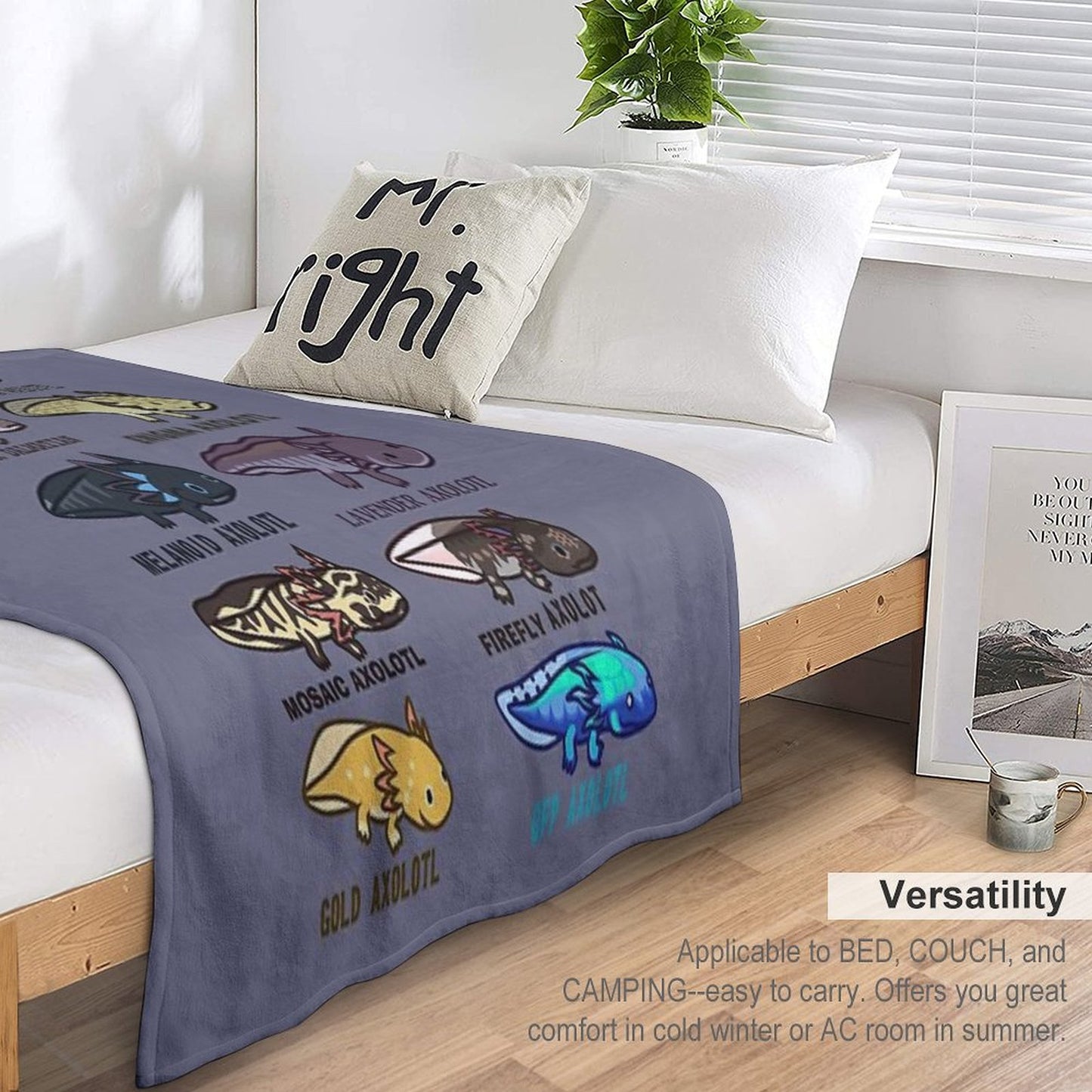 Axolotl Morphs And Colors Throw Blanket