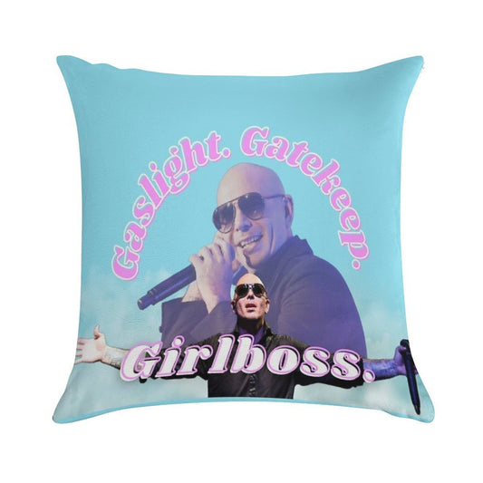 Mr Worldwide Says to Girlboss Soft Decorative Cover Throw Pillow