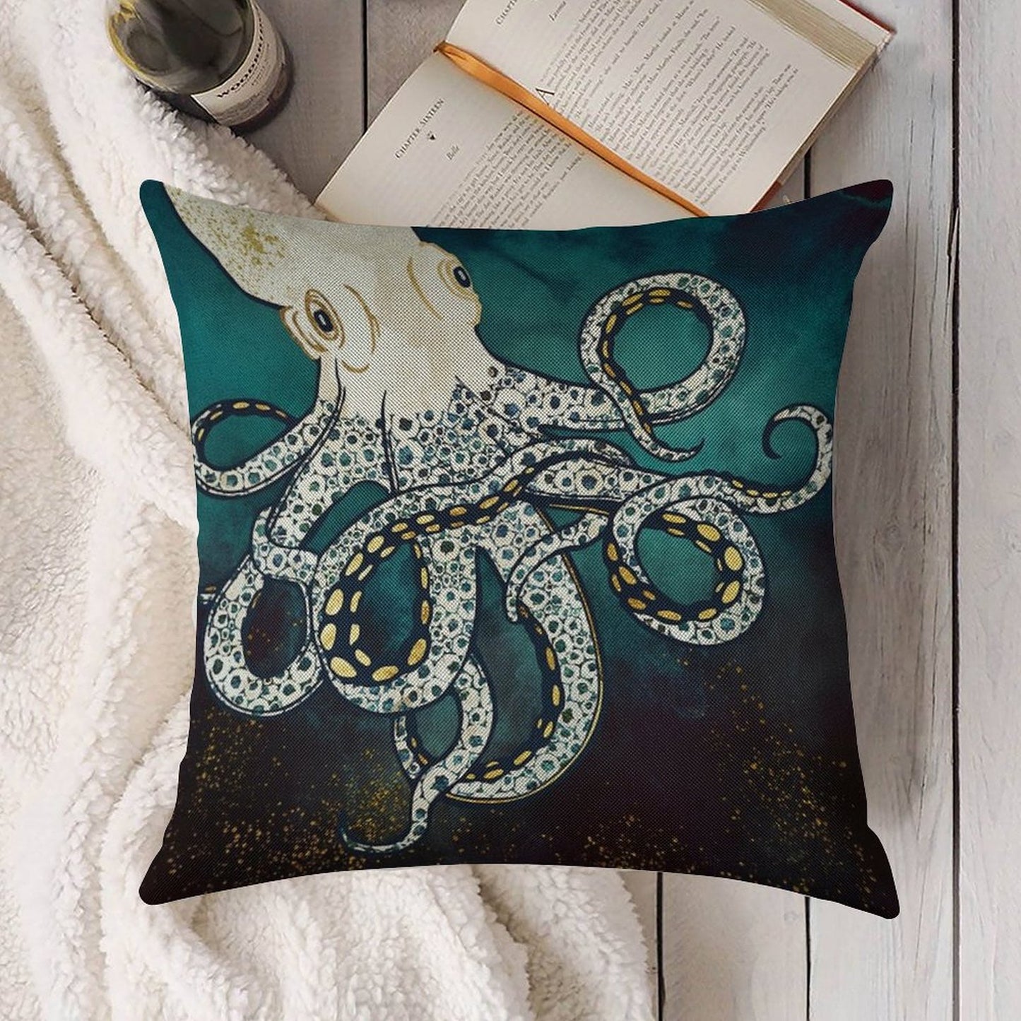 Underwater Dream VII Linen Throw Pillow Cover