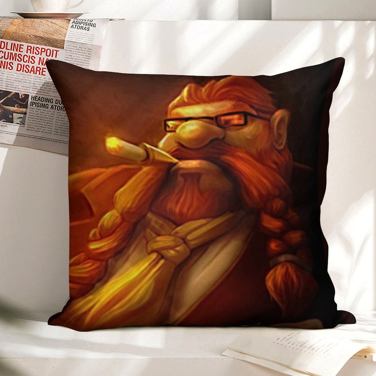 Gragas Alpha Male Linen Throw Pillow Cover