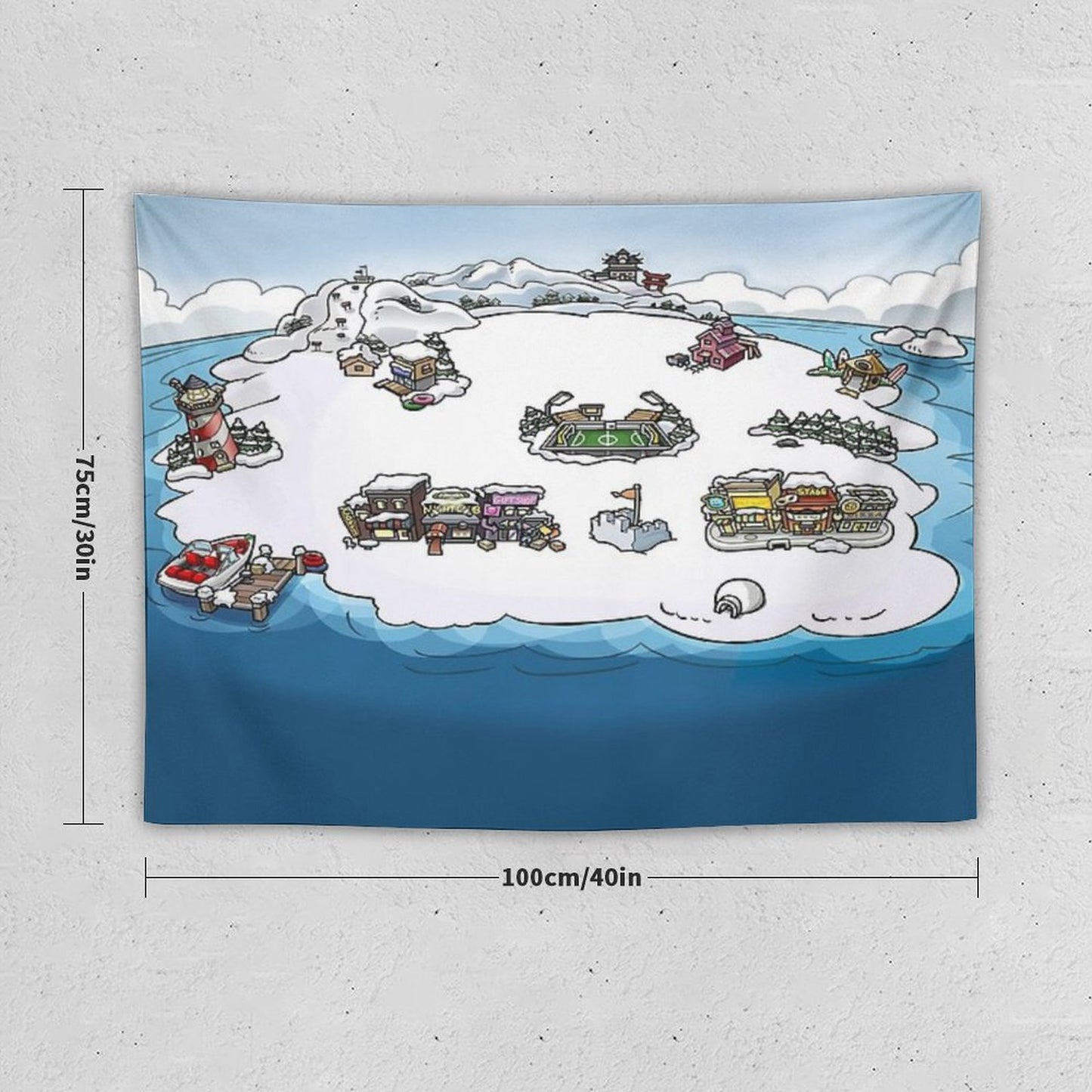 Club Penguin Map Tapestry