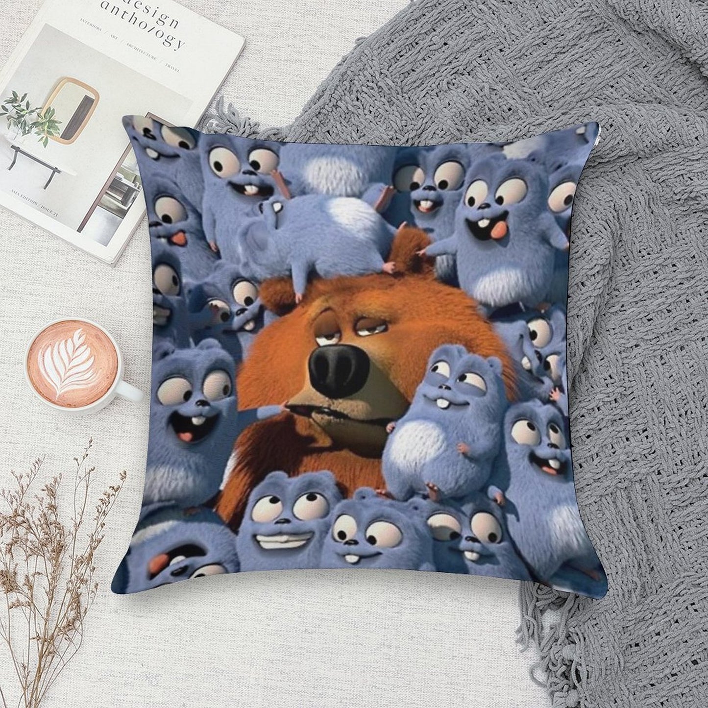 Grizzy And The Lemmings Soft Style Accent Throw Pillow