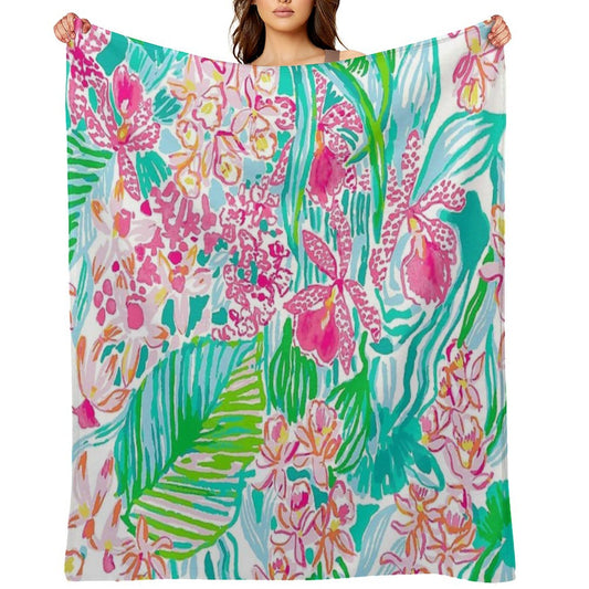 Orchid Summer Throw Blanket