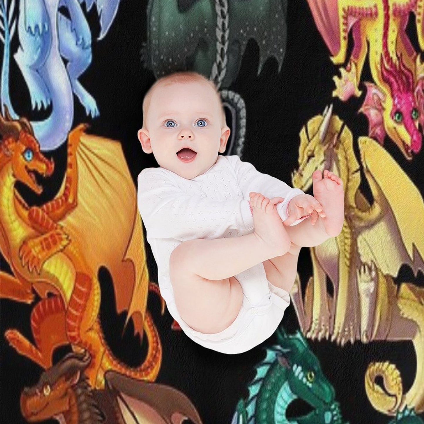 Wings of Fire - Jade Winglet Dragonets Moonwatcher, Winter, Qibli, Peril, Turtle, Umber, Kinkajou Throw Blanket