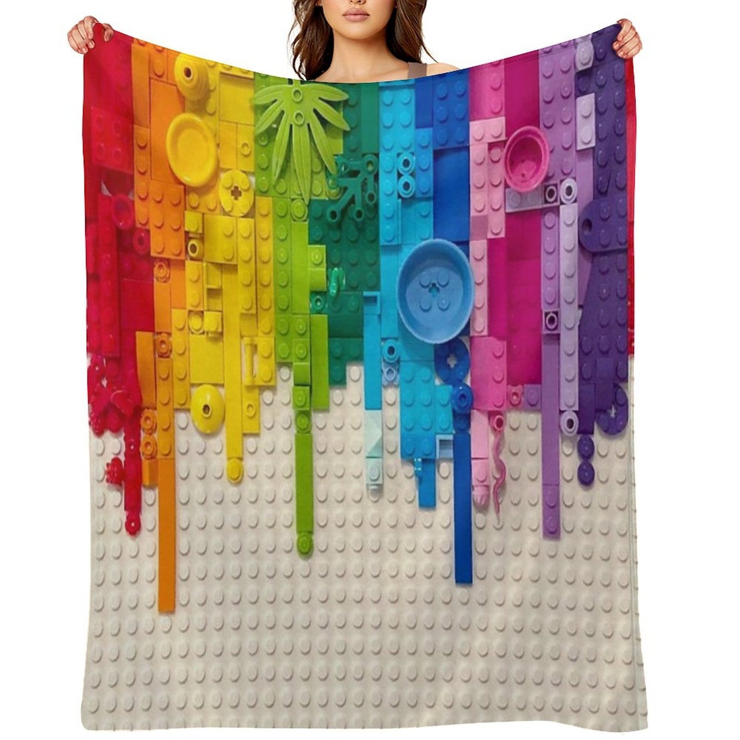 Rainbow Drip Throw Blanket