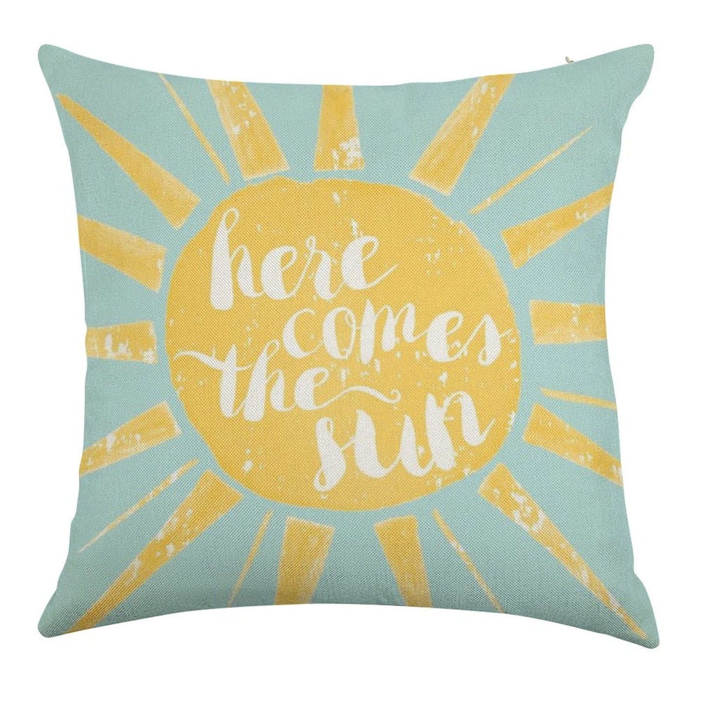 Here Comes The Sun Linen Throw Pillow Cover