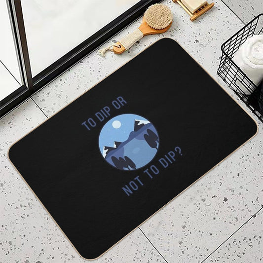To Dip Or Not to Dip - Blue Graphic - Wild Swimming Tees Bath Mat