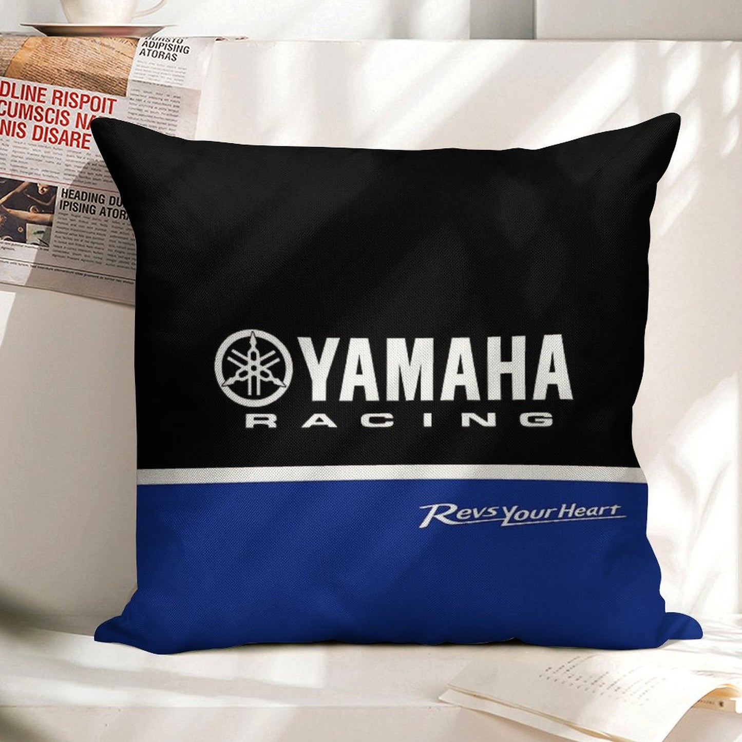 YAMAHA Race Linen Throw Pillow Cover