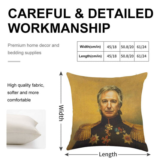 Alan Rickman - Replaceface Linen Throw Pillow Cover