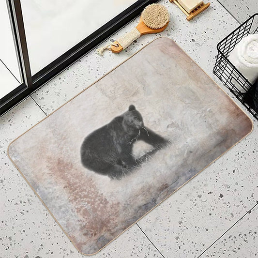 Black Bear, Cabin Decor Bath Mat