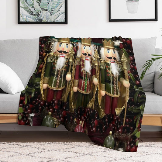 Christmas Nutcracker Trio Throw Blanket
