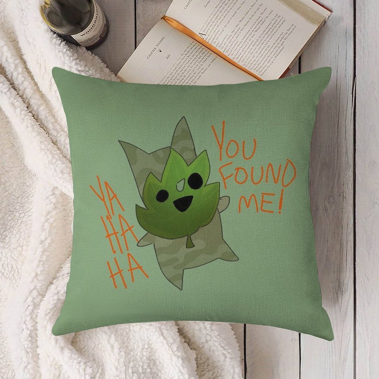 You Found Him! Linen Throw Pillow Cover