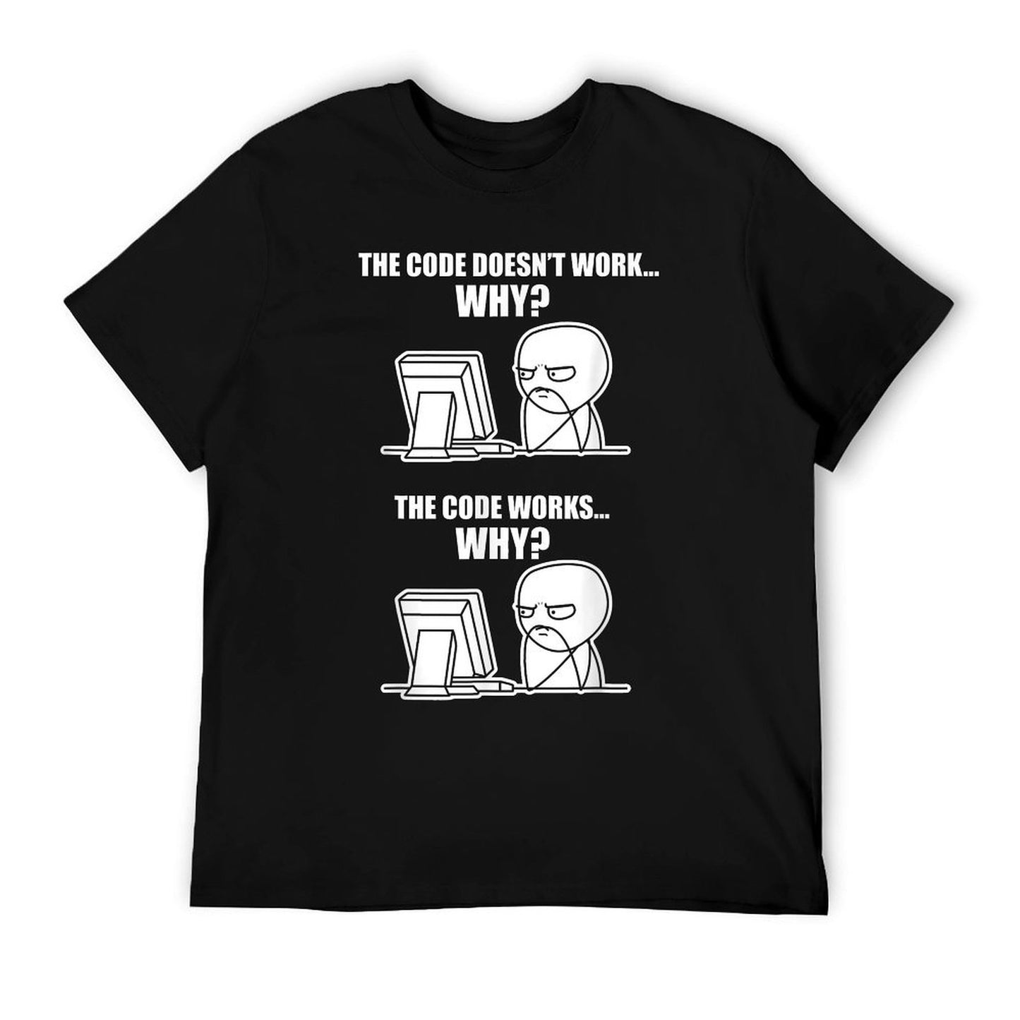 Funny Programmer - Code Works Why Meme T-Shirt