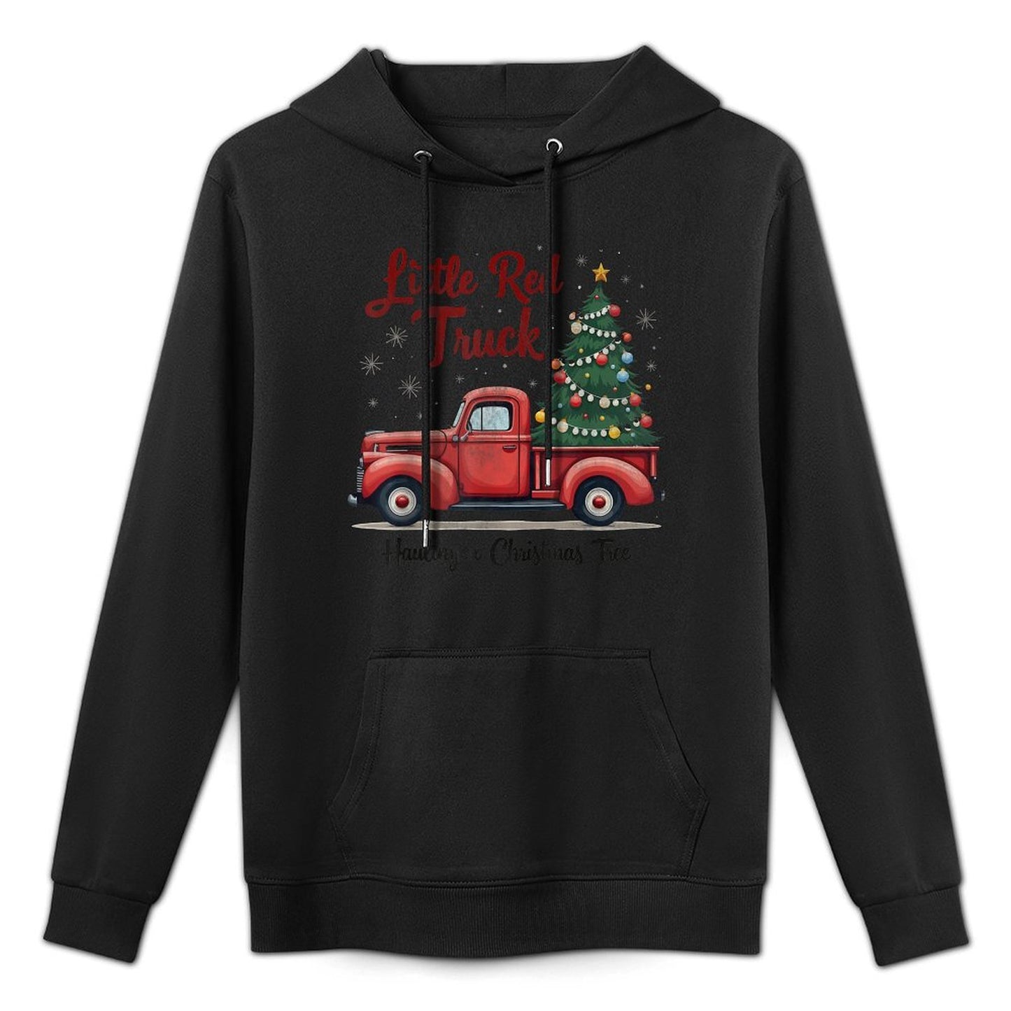 Little Red Truck Hauling A Christmas Tree Family Matching Casual Wear Hoodie