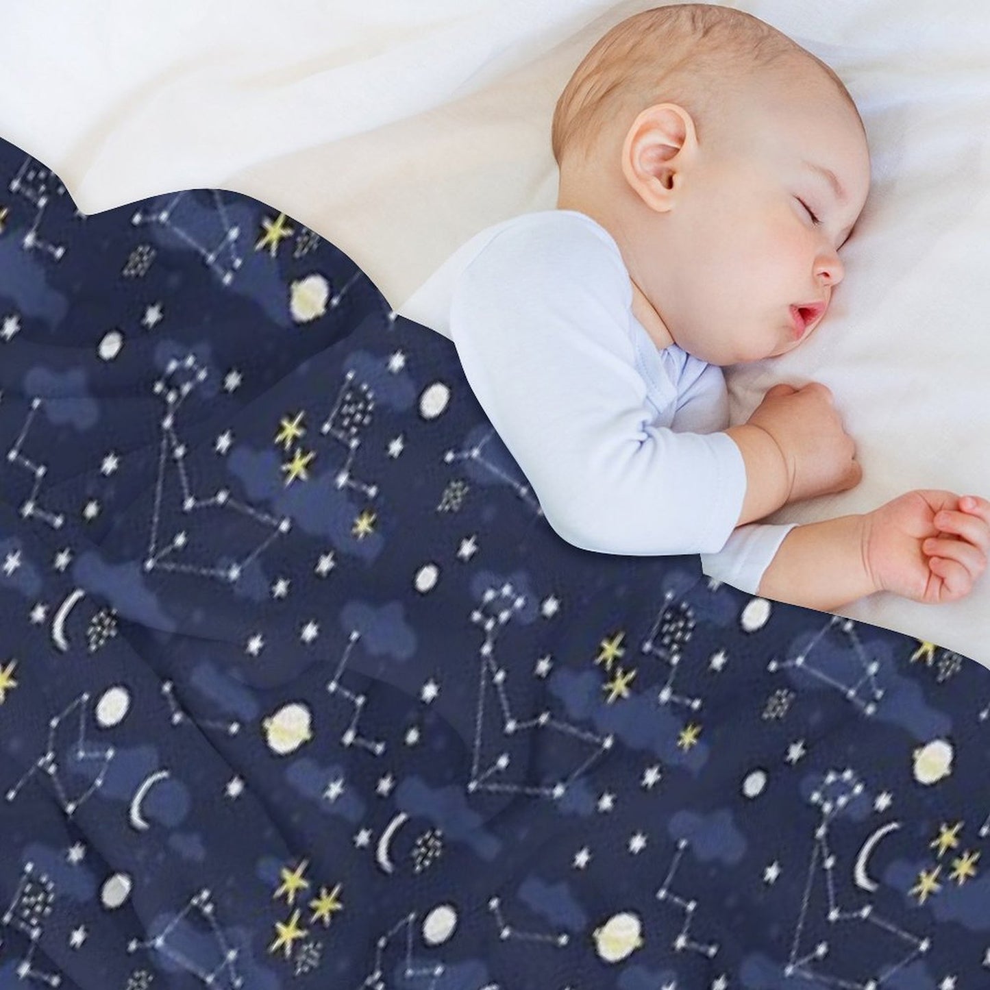 Galaxy - Cosmos, Moon And Stars. Astronomy Pattern. Cute Cartoon Universe Design. Throw Blanket