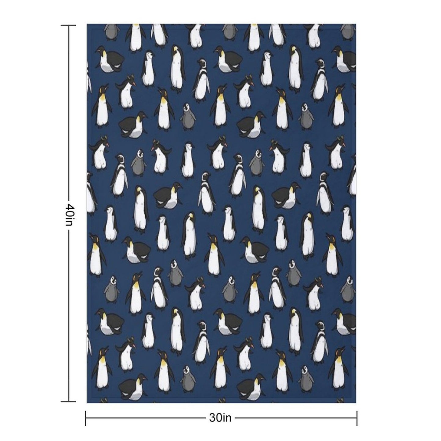 Cute Penguin Pattern (Dark Blue Variant) Throw Blanket
