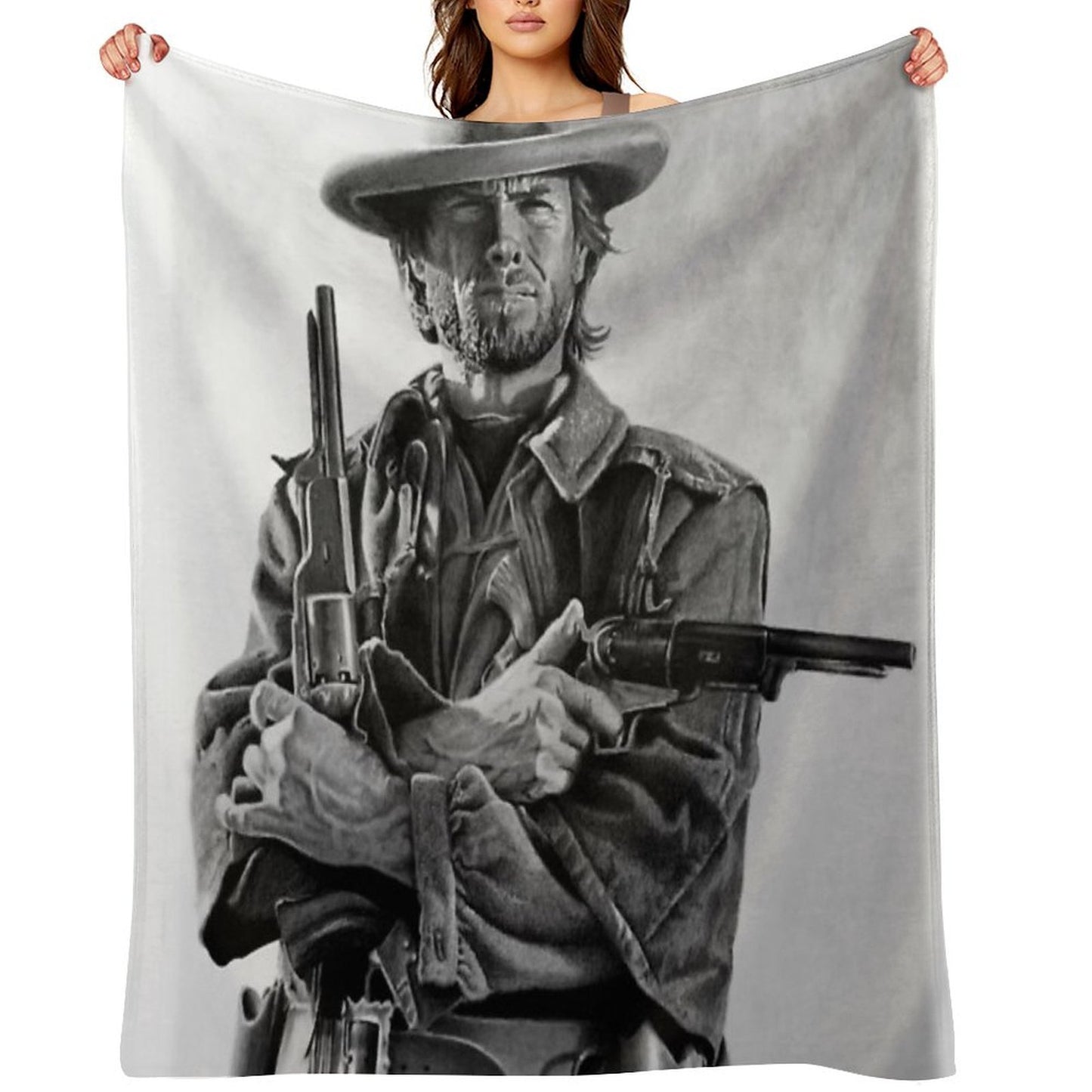 Clint Eastwood Josey Wales Drawing Throw Blanket