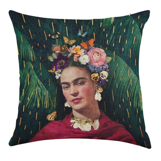 Frida Kahlo  World Women's Day Linen Throw Pillow Cover